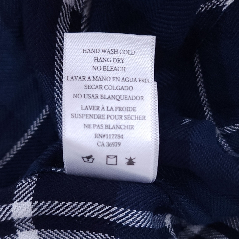 Rails Hunter Plaid Flannel Button Down Shirt in Pacific Navy Blue Small Petite - Picture 11 of 11